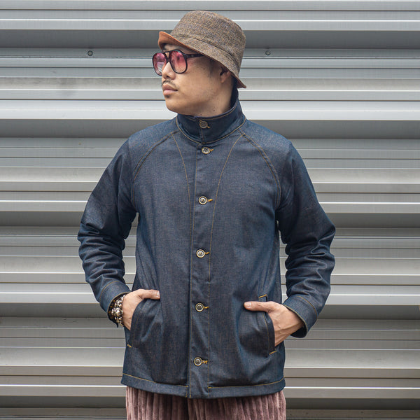 Indigo Brass Denim Uprock Coach Jacket