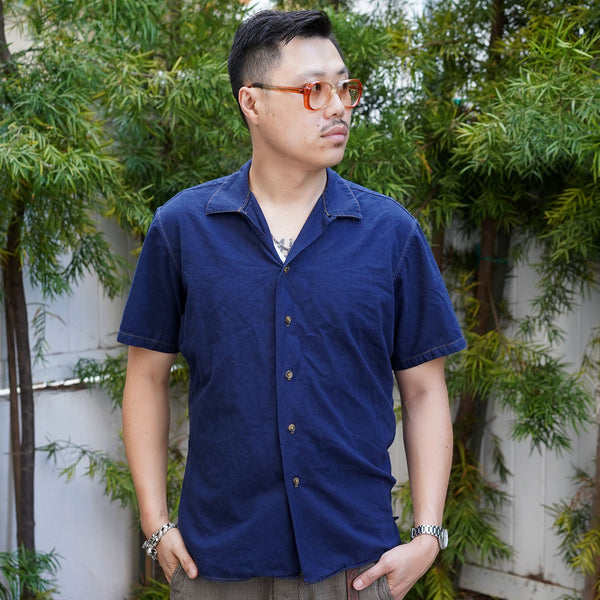 Cruising Short Sleeve Camp Shirt in Selvage Indigo Yoshiwa Twill