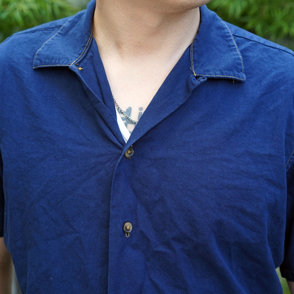 Cruising Short Sleeve Camp Shirt in Selvage Indigo Yoshiwa Twill