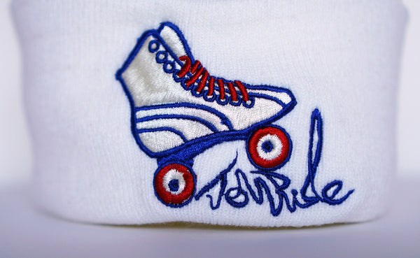 JoyRide Roller Skate Knit Cuff Beanie Cream