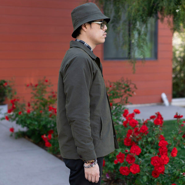 Magnum Olive Wax Cotton/Nylon Poplin Uprock Coach Jacket