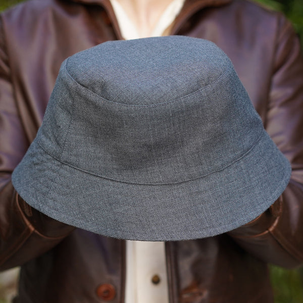 Joyride Reversible Bucket Hat in Reda Tattersall/ Hardy Minnis Gunmetal Twill Wool