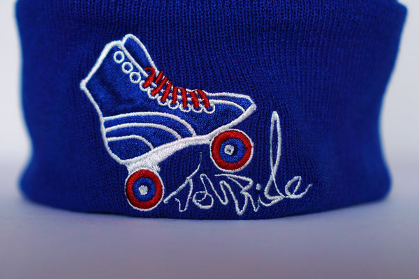 JoyRide Roller Skate Knit Cuff Beanie Royal Blue