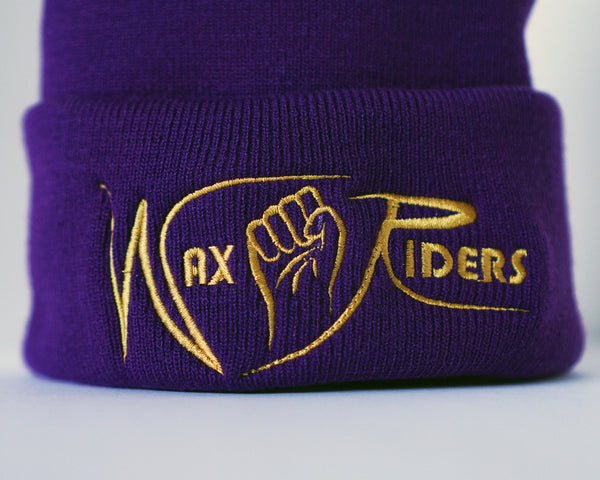 Wax Riders Knit Cuff Beanie Purple