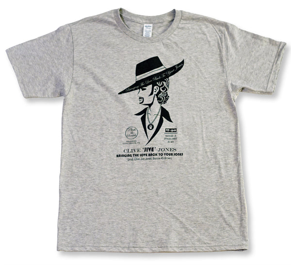 CLIVE JIVE JONES SHORT SLEEVE MEN’S HEATHER GREY T-SHIRT